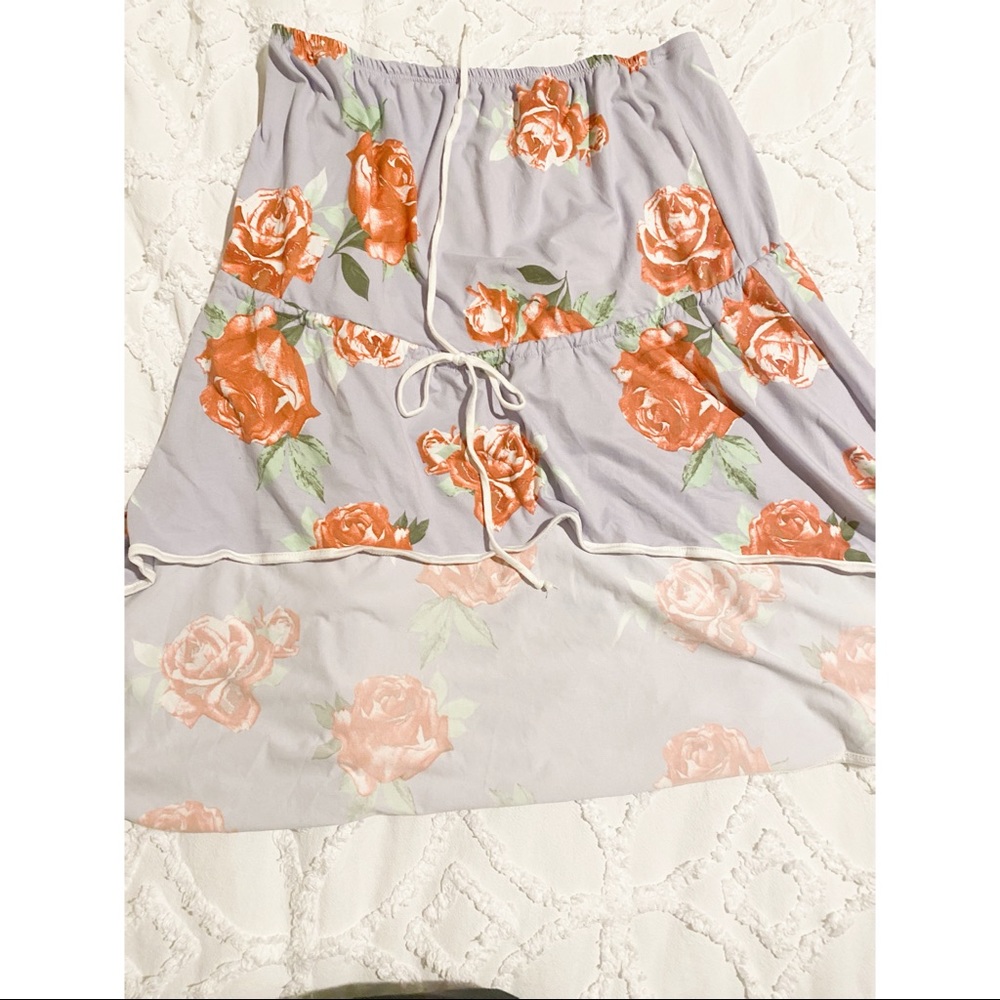 Strapless floral shirt
